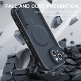 REDPEPPER-IP68-Waterproof-Anti-Scratch-Protective-Case-with-Kickstand-and-Lanyard-for-iPhone-13-6.1-inch-Compatible-with-Magsafe-Magnetic-Charging-Black