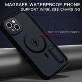 REDPEPPER-IP68-Waterproof-Anti-Scratch-Protective-Case-with-Kickstand-and-Lanyard-for-iPhone-13-6.1-inch-Compatible-with-Magsafe-Magnetic-Charging-Black