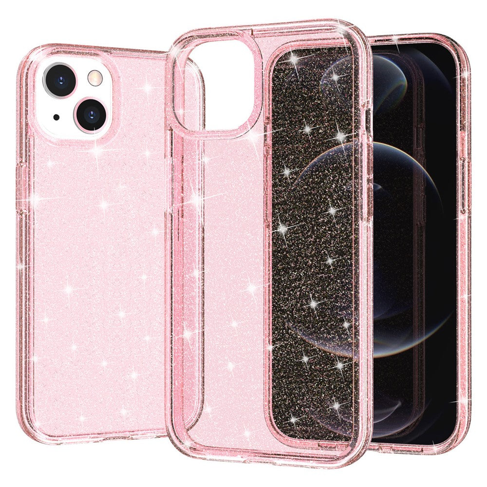 For-iPhone-15-Bump-Proof-Protective-Case-Sparkly-Glitter-Hard-PC-+-Soft-TPU-Phone-Cover-Pink