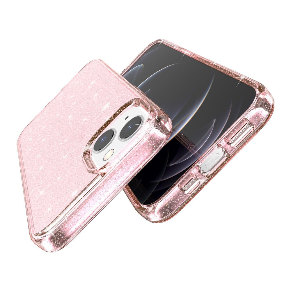 For-iPhone-15-Bump-Proof-Protective-Case-Sparkly-Glitter-Hard-PC-+-Soft-TPU-Phone-Cover-Pink