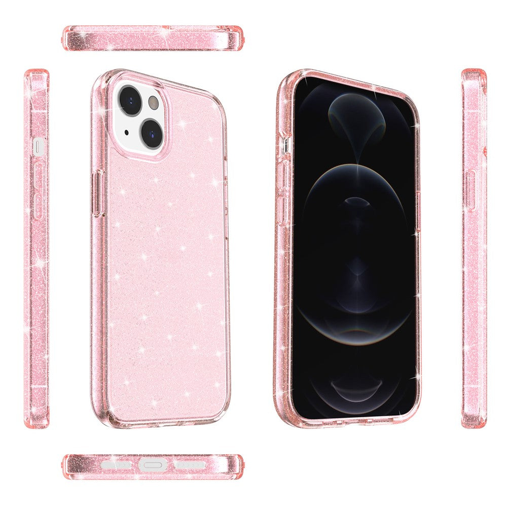 For-iPhone-15-Bump-Proof-Protective-Case-Sparkly-Glitter-Hard-PC-+-Soft-TPU-Phone-Cover-Pink