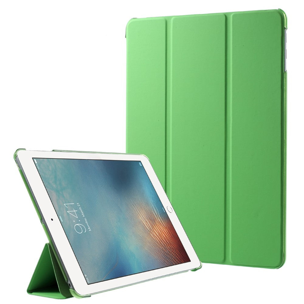 For-iPad-9.7-inch-(2018)/(2017)-Tablet-Cover-Tri-fold-Stand-PU-Leather-+-PC-Protective-Case-Green