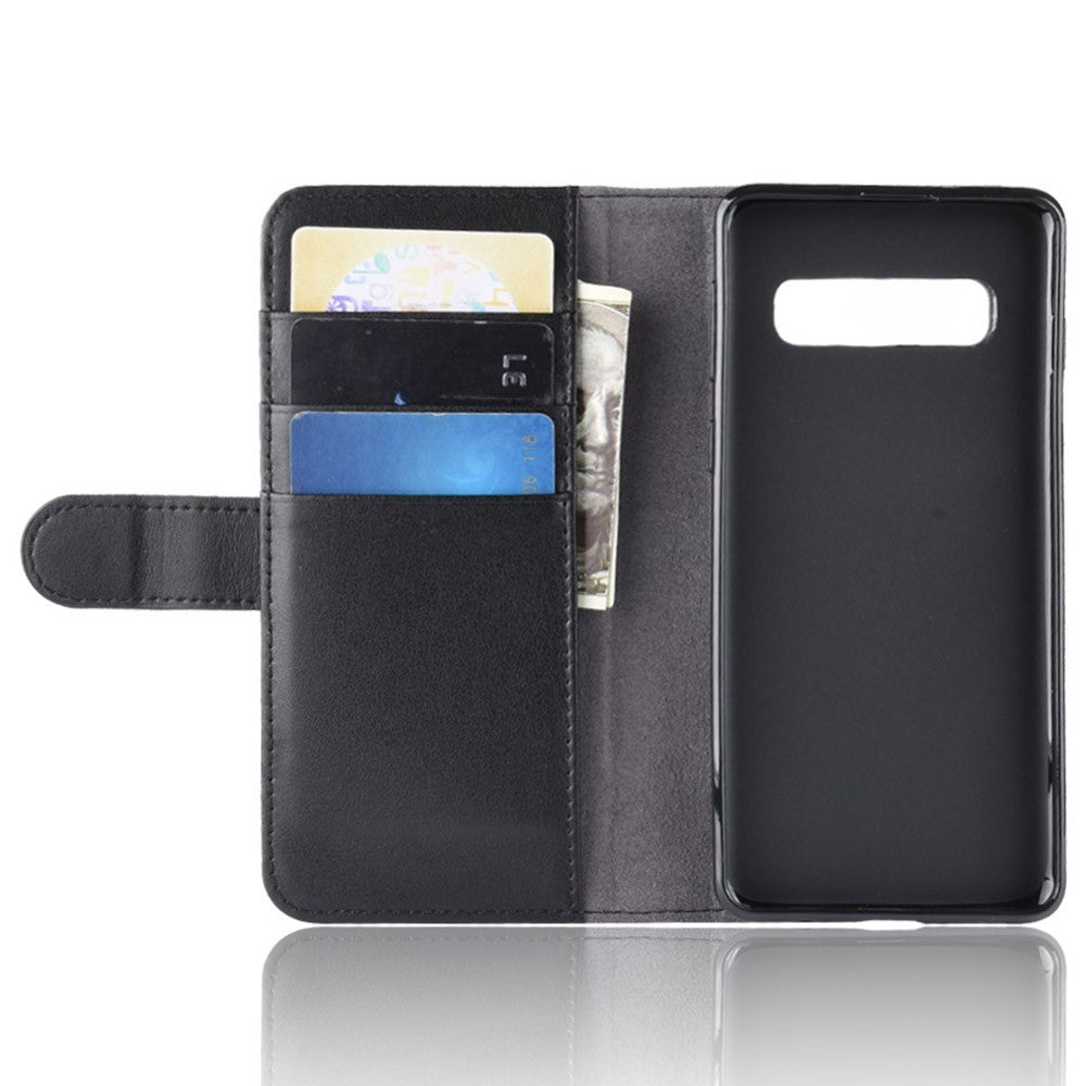 For-Samsung-Galaxy-S10-Phone-Cases-Genuine-Split-Leather-Wallet-Mobile-Cover-Stand-Black