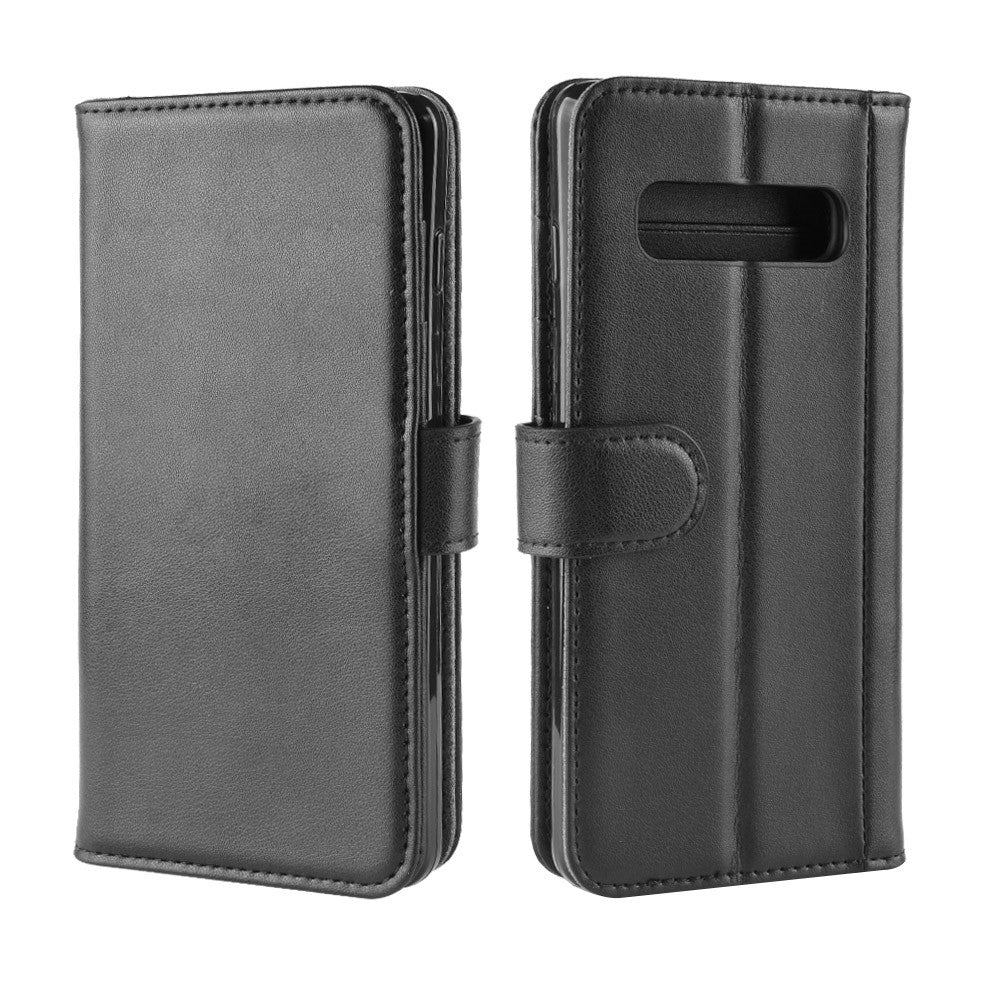 For-Samsung-Galaxy-S10-Phone-Cases-Genuine-Split-Leather-Wallet-Mobile-Cover-Stand-Black