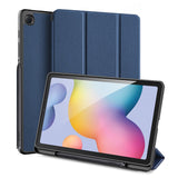 DUX-DUCIS-Domo-Series-Leather-Case-for-Samsung-Galaxy-Tab-S6-Lite-(2024)/(2022)/(2020)-P610-P615-Pen-Slot-Tri-fold-Stand-Cover-Blue