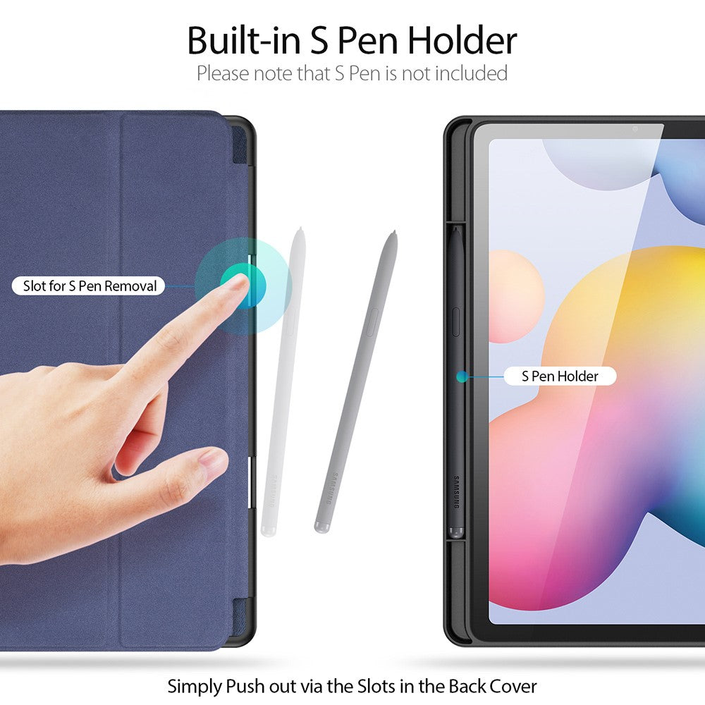 DUX-DUCIS-Domo-Series-Leather-Case-for-Samsung-Galaxy-Tab-S6-Lite-(2024)/(2022)/(2020)-P610-P615-Pen-Slot-Tri-fold-Stand-Cover-Blue