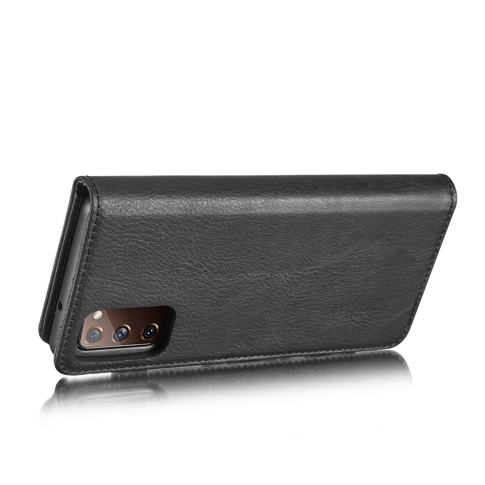 DG.MING-Detachable-2-in-1-Split-Leather-Wallet-Shell-+-PC-Back-Case-for-Samsung-Galaxy-S20-FE-4G-/-5G-/-S20-Lite-/-S20-FE-2022-Black