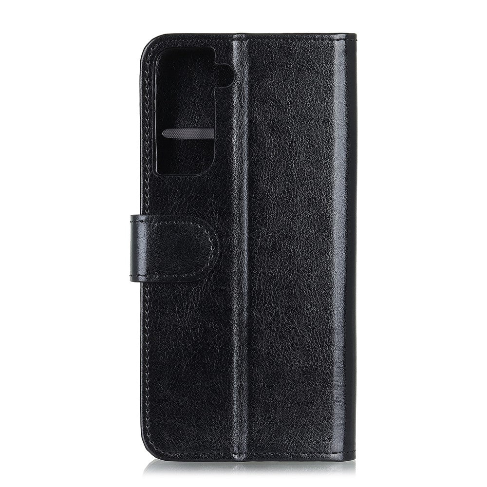 Shockproof-Anti-dust-Crazy-Horse-Leather-Wallet-Stand-Cellphone-Cover-Case-for-Samsung-Galaxy-S21-5G/S21-4G-Black