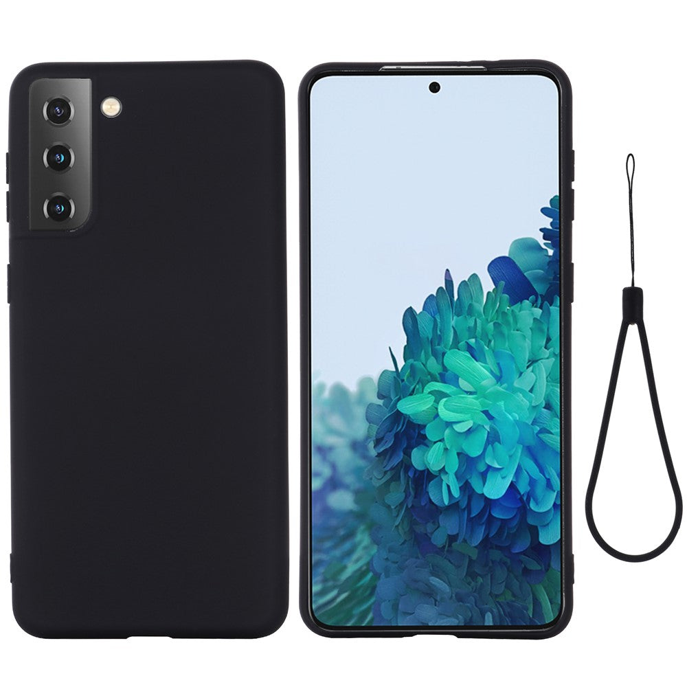 For-Samsung-Galaxy-S21-4G/5G-Shockproof-Soft-Liquid-Silicone-Phone-Case-Mobile-Phone-Covering-Shell-Black