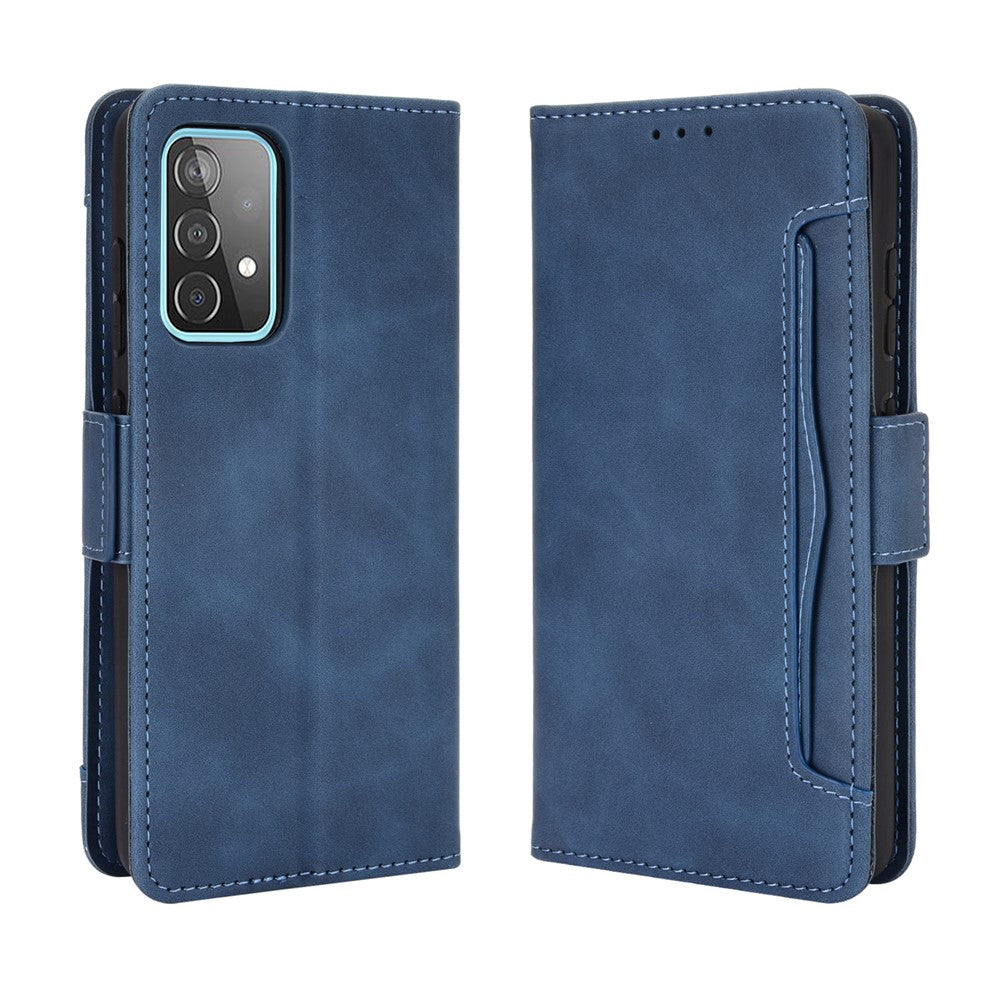 Leather-Protective-Case-for-Samsung-Galaxy-A52-4G/5G-/-A52s-5G-Multiple-Card-Slots-Shell-Blue