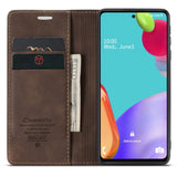 CASEME-013-Series-Leather-Cover-for-Samsung-Galaxy-A52-5G/A52-4G/A52s-5G-Magnetic-Auto-absorbed-Wallet-Stand-Case-Coffee