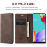 CASEME-013-Series-Leather-Cover-for-Samsung-Galaxy-A52-5G/A52-4G/A52s-5G-Magnetic-Auto-absorbed-Wallet-Stand-Case-Coffee