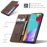 CASEME-013-Series-Leather-Cover-for-Samsung-Galaxy-A52-5G/A52-4G/A52s-5G-Magnetic-Auto-absorbed-Wallet-Stand-Case-Coffee