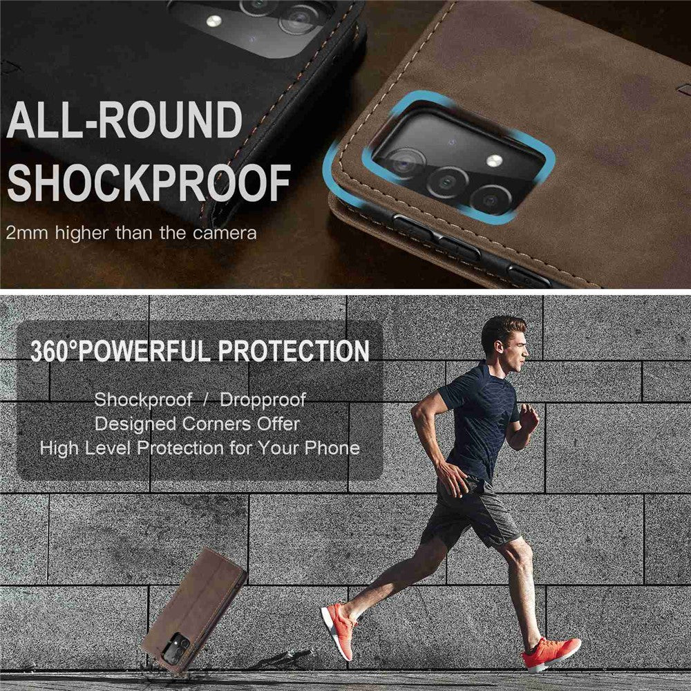 CASEME-013-Series-Leather-Cover-for-Samsung-Galaxy-A52-5G/A52-4G/A52s-5G-Magnetic-Auto-absorbed-Wallet-Stand-Case-Coffee
