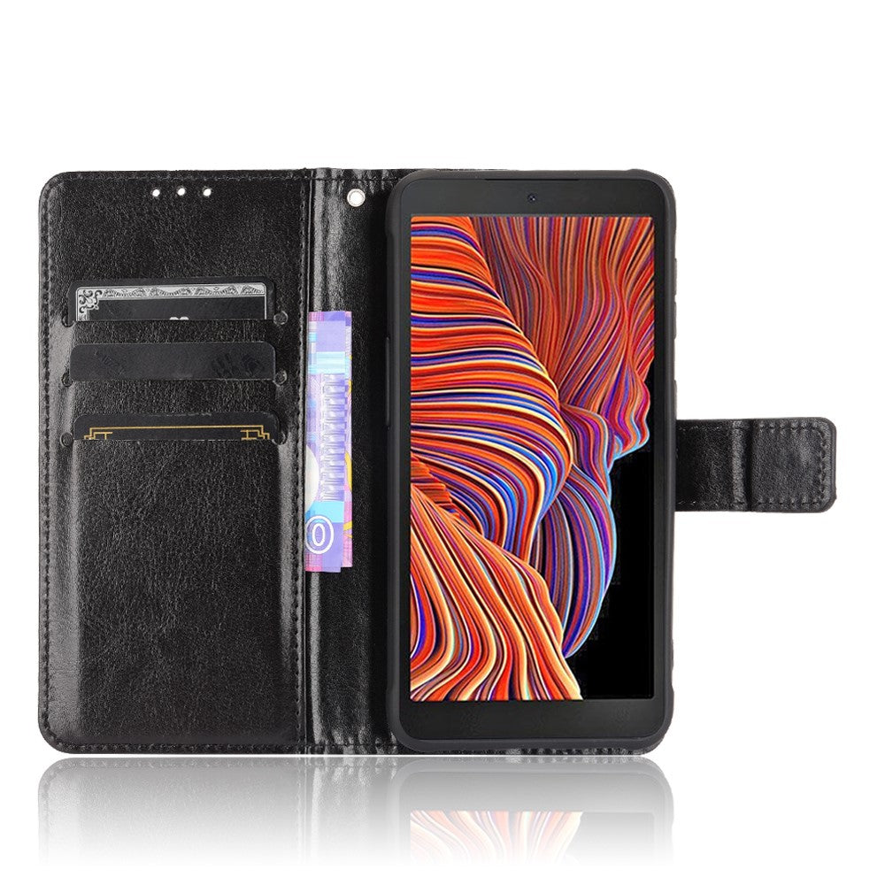 Crazy-Horse-Texture-Wallet-Design-PU-Leather-Stand-Protector-Cover-for-Samsung-Galaxy-Xcover-5-Black