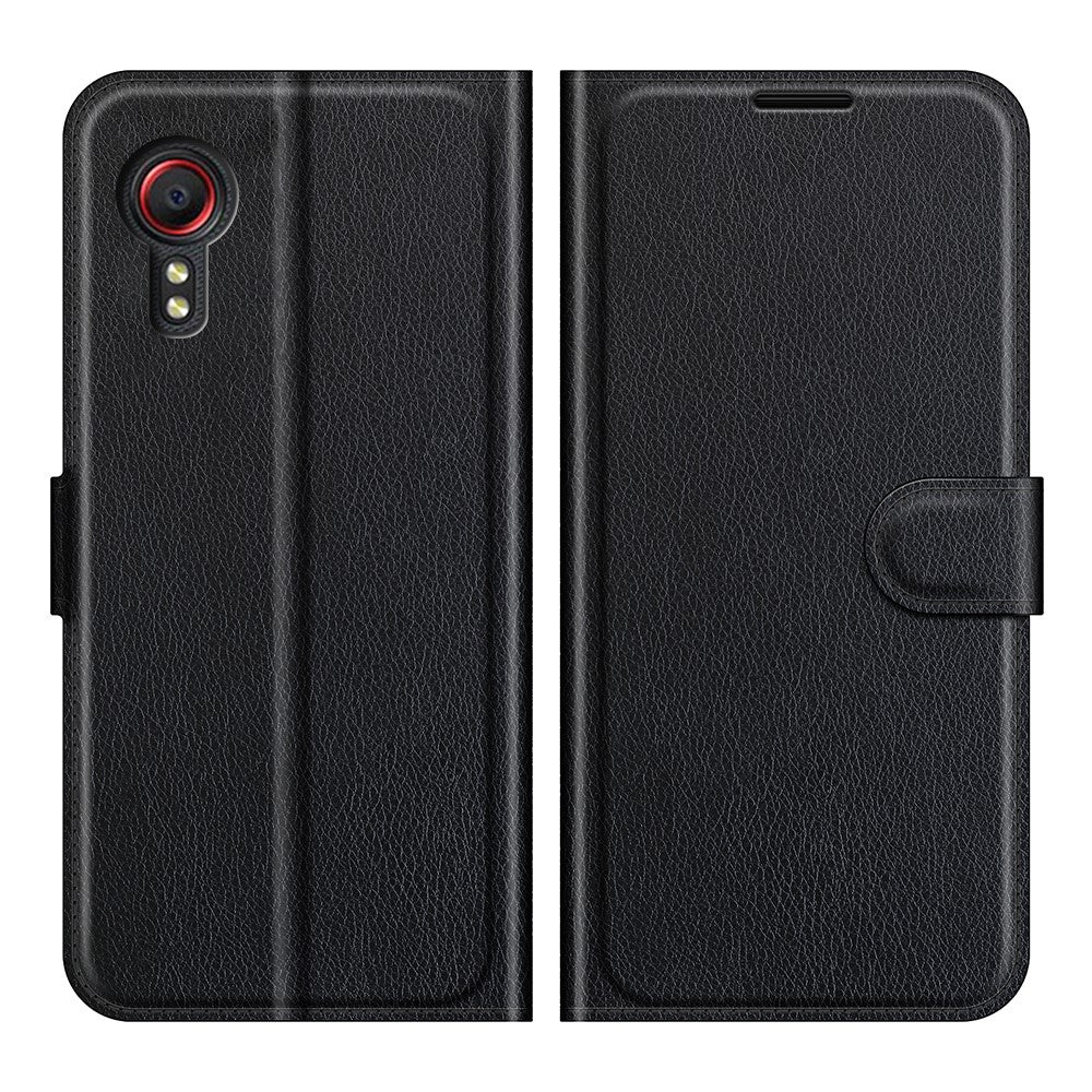 Litchi-Skin-Leather-Wallet-Stand-Case-for-Samsung-Galaxy-Xcover-5-/-Xcover-5S-Black