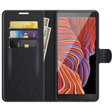 Litchi-Skin-Leather-Wallet-Stand-Case-for-Samsung-Galaxy-Xcover-5-/-Xcover-5S-Black