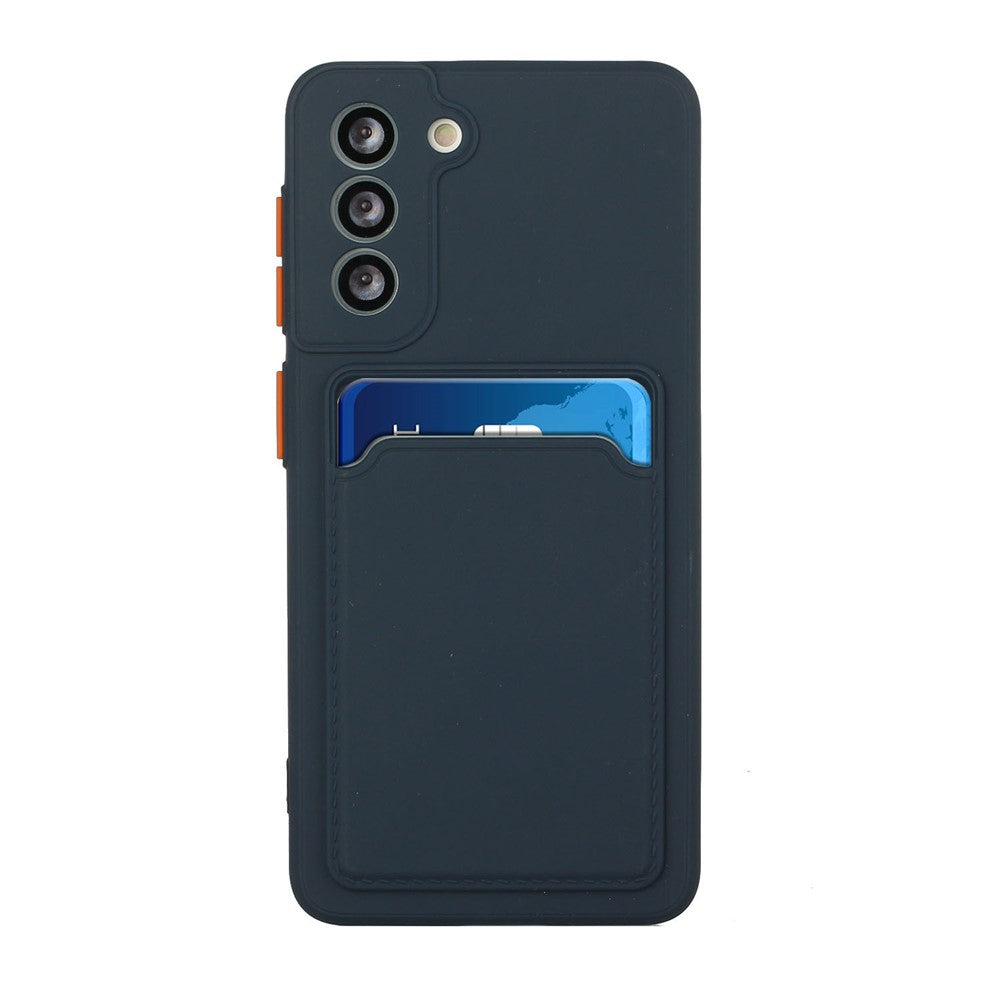 Soft-TPU-Phone-Case-Cover-with-Card-Slot-for-Samsung-Galaxy-S21-5G/4G-Dark-Blue