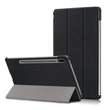 Tri-fold-Stand-Design-Plain-PU-Leather-Tablet-Case-Shell-Protector-for-Samsung-Galaxy-Tab-S7-FE-T736-/-Tab-S7+-/-Tab-S8+-Black