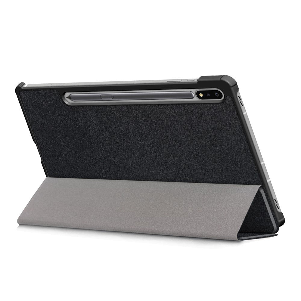 Tri-fold-Stand-Design-Plain-PU-Leather-Tablet-Case-Shell-Protector-for-Samsung-Galaxy-Tab-S7-FE-T736-/-Tab-S7+-/-Tab-S8+-Black