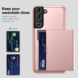 For-Samsung-Galaxy-S22-5G-Slide-Card-Holder-Anti-drop-Smartphone-Case-Light-Slim-Stylish-PC-+-TPU-Hybrid-Phone-Cover-Black