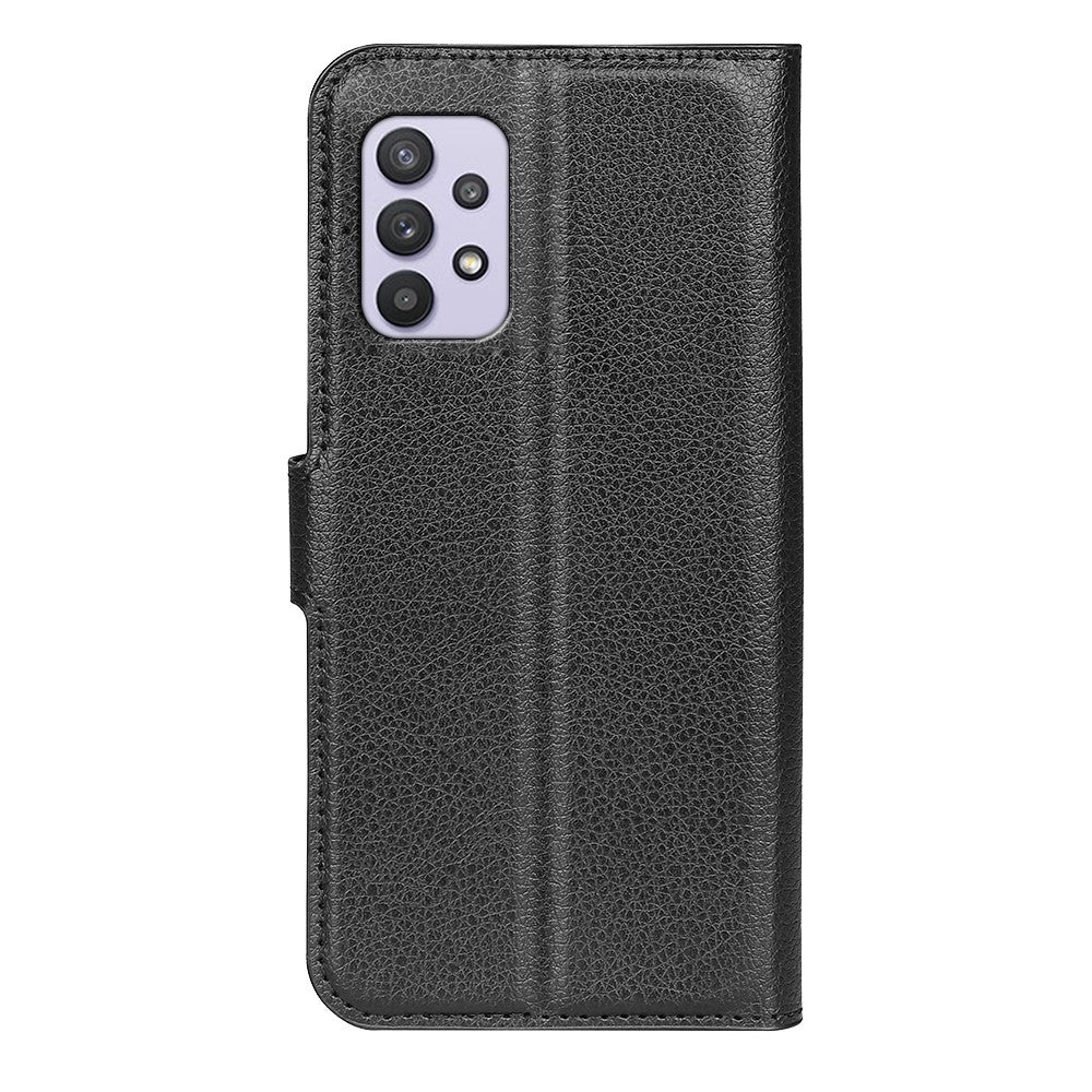 For-Samsung-Galaxy-A53-5G-Litchi-Texture-PU-Leather-Folio-Case-Magnetic-Clasp-Anti-scratch-Phone-Cover-with-Stand-Wallet-Black