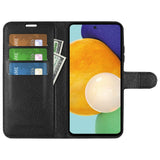 For-Samsung-Galaxy-A13-4G-Litchi-Texture-PU-Leather-Cover-Wallet-Stand-Magnetic-Clasp-Folio-Flip-Phone-Case-Black