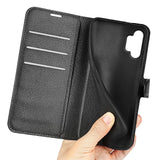For-Samsung-Galaxy-A13-4G-Litchi-Texture-PU-Leather-Cover-Wallet-Stand-Magnetic-Clasp-Folio-Flip-Phone-Case-Black