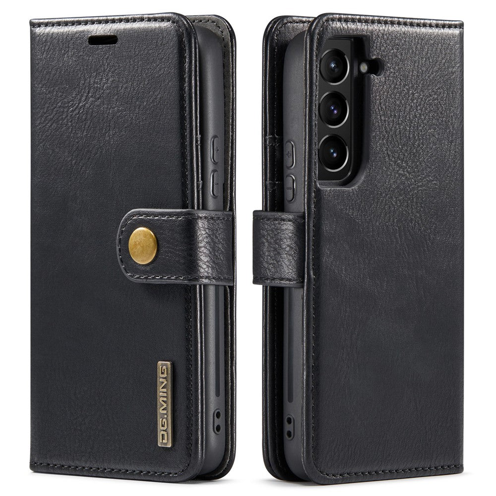 DG.MING-For-Samsung-Galaxy-S22-5G-Detachable-2-in-1-Split-Leather-Full-Protection-Shell-Wallet-Cover-TPU-Inner-Phone-Case-Black