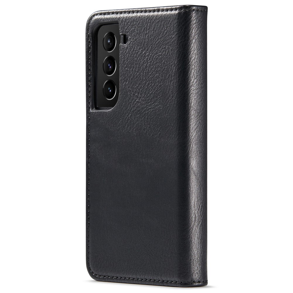 DG.MING-For-Samsung-Galaxy-S22-5G-Detachable-2-in-1-Split-Leather-Full-Protection-Shell-Wallet-Cover-TPU-Inner-Phone-Case-Black