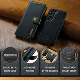 DG.MING-For-Samsung-Galaxy-S22-5G-Detachable-2-in-1-Split-Leather-Full-Protection-Shell-Wallet-Cover-TPU-Inner-Phone-Case-Black
