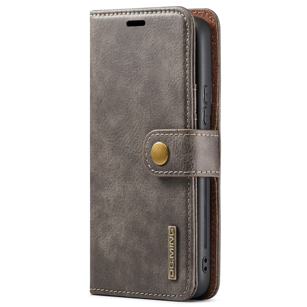 DG.MING-For-Samsung-Galaxy-S22-5G-Detachable-2-in-1-Split-Leather-Full-Protection-Shell-Wallet-Cover-TPU-Inner-Phone-Case-Grey