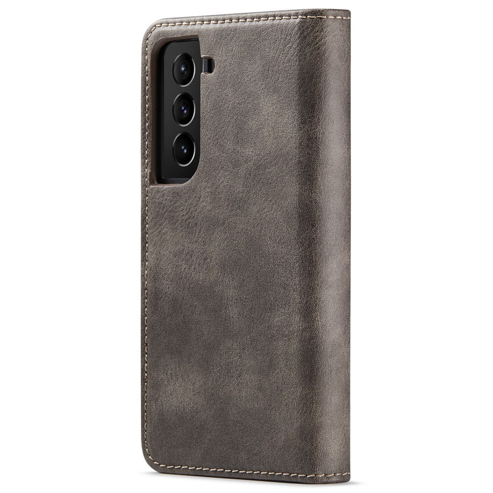 DG.MING-For-Samsung-Galaxy-S22-5G-Detachable-2-in-1-Split-Leather-Full-Protection-Shell-Wallet-Cover-TPU-Inner-Phone-Case-Grey