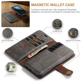 DG.MING-For-Samsung-Galaxy-S22-5G-Detachable-2-in-1-Split-Leather-Full-Protection-Shell-Wallet-Cover-TPU-Inner-Phone-Case-Grey