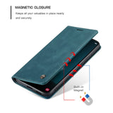 CASEME-013-Series-for-Samsung-Galaxy-S22-5G-PU-Leather-Wallet-Phone-Case-Stand-Magnetic-Absorption-Card-Holder-Cover-Green