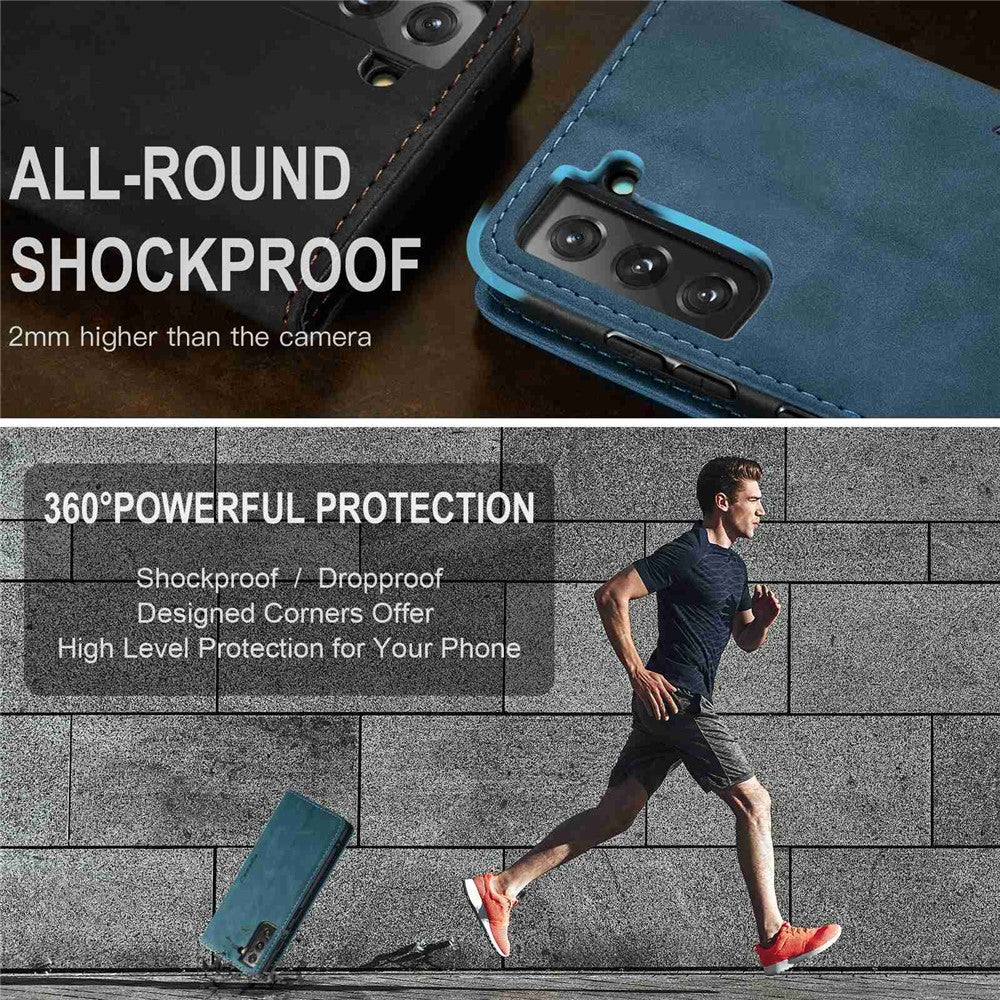 CASEME-013-Series-for-Samsung-Galaxy-S22-5G-PU-Leather-Wallet-Phone-Case-Stand-Magnetic-Absorption-Card-Holder-Cover-Green