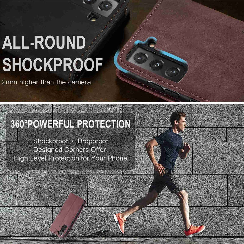 CASEME-013-Series-for-Samsung-Galaxy-S22-5G-PU-Leather-Wallet-Phone-Case-Stand-Magnetic-Absorption-Card-Holder-Cover-Red