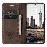 CASEME-013-Series-for-Samsung-Galaxy-S22-5G-PU-Leather-Wallet-Phone-Case-Stand-Magnetic-Absorption-Card-Holder-Cover-Coffee