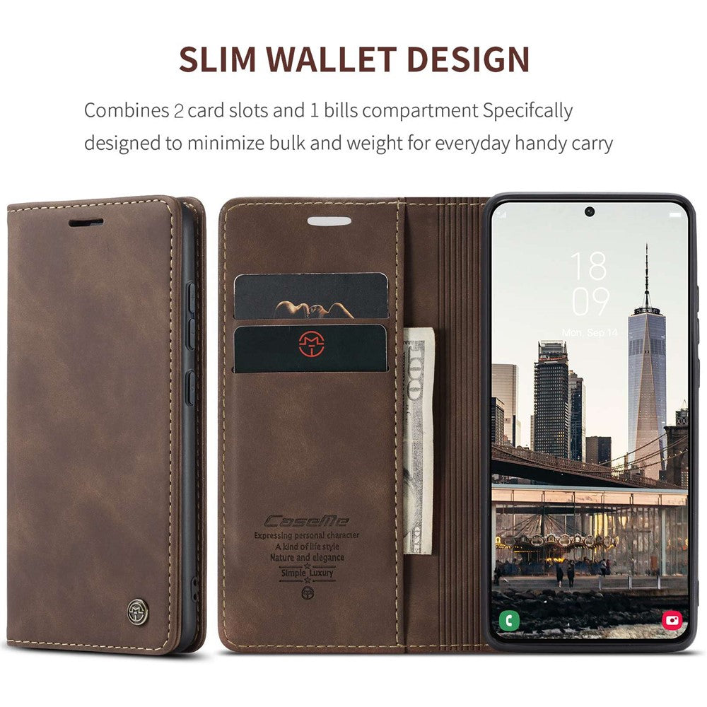 CASEME-013-Series-for-Samsung-Galaxy-S22-5G-PU-Leather-Wallet-Phone-Case-Stand-Magnetic-Absorption-Card-Holder-Cover-Coffee