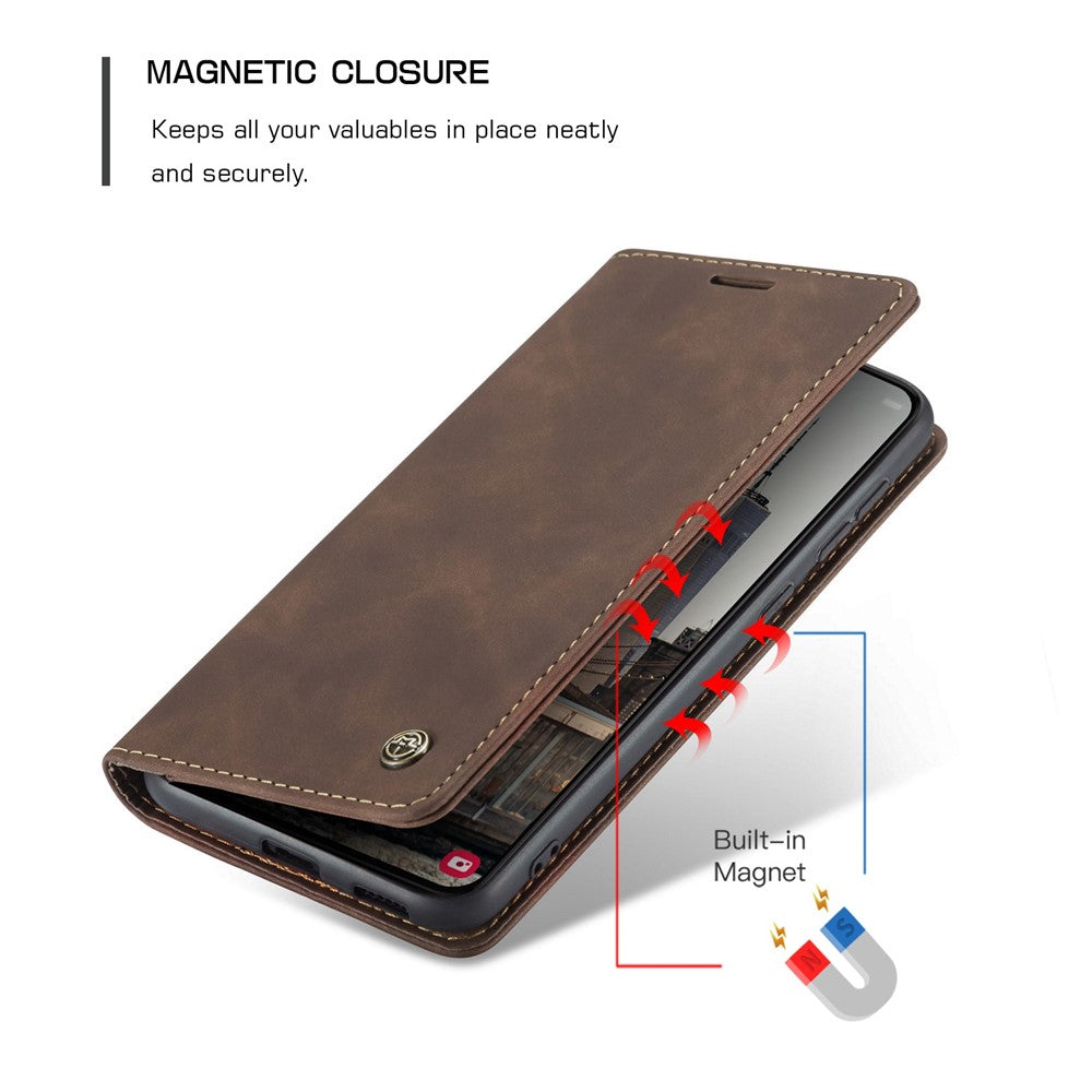 CASEME-013-Series-for-Samsung-Galaxy-S22-5G-PU-Leather-Wallet-Phone-Case-Stand-Magnetic-Absorption-Card-Holder-Cover-Coffee