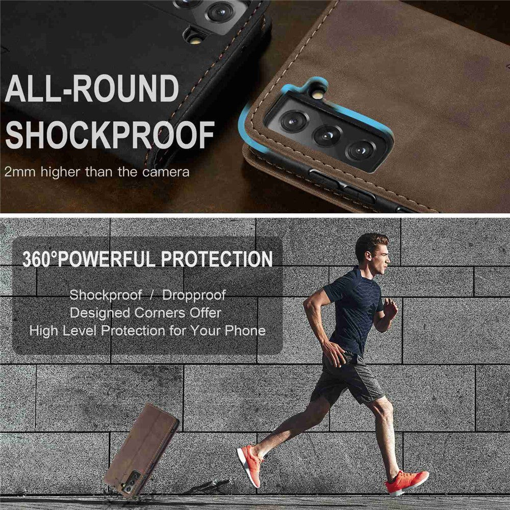 CASEME-013-Series-for-Samsung-Galaxy-S22-5G-PU-Leather-Wallet-Phone-Case-Stand-Magnetic-Absorption-Card-Holder-Cover-Coffee