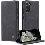 CASEME-013-Series-for-Samsung-Galaxy-S22-5G-PU-Leather-Wallet-Phone-Case-Stand-Magnetic-Absorption-Card-Holder-Cover-Black