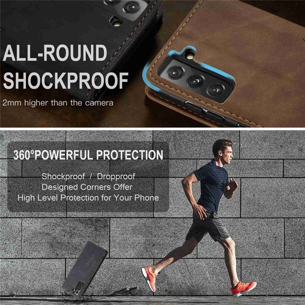 CASEME-013-Series-for-Samsung-Galaxy-S22-5G-PU-Leather-Wallet-Phone-Case-Stand-Magnetic-Absorption-Card-Holder-Cover-Black