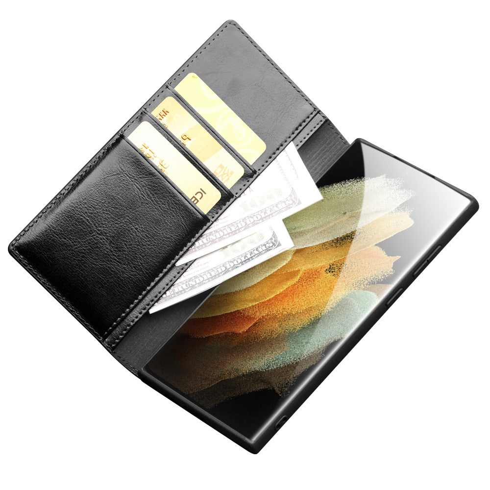 QIALINO-for-Samsung-Galaxy-S22-Ultra-5G-Folio-Flip-Wallet-Stand-Design-Shockproof-Genuine-Leather-Cell-Phone-Case-Black