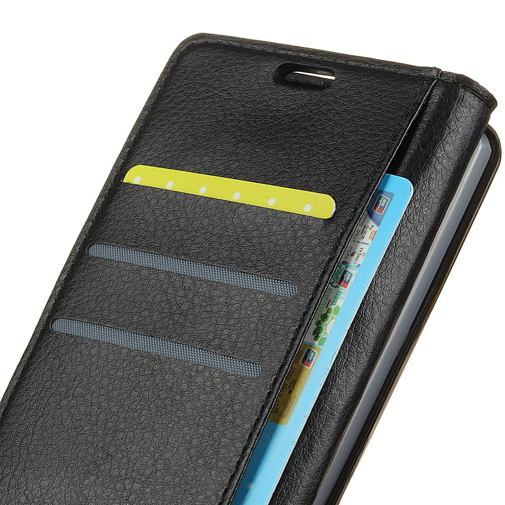 For-Huawei-P30-Lite-Shockproof-Phone-Bag-Covering-Litchi-Skin-Wallet-Leather-Stand-Case-Black