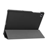 Tri-fold-Leather-Stand-Case-Textured-PU-Leather-+-PC-Full-Protective-Tablet-Case-for-Lenovo-Tab-M10-Plus-TB-X606F-Black
