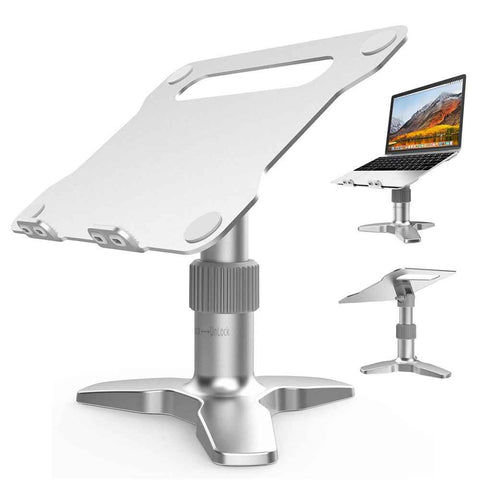 L2 Aluminum Laptop Stand Multi-Angle Adjustable Portable Desktop Tablet Holder with Heat Dissipation Hole for MacBook Air Pro/iPad