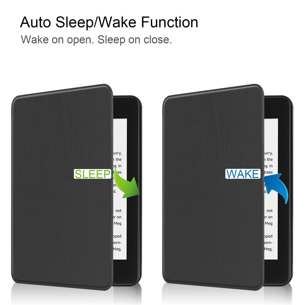 Auto-wake/sleep-PU-Leather-Flip-Case-for-Amazon-Kindle-Paperwhite-4-(2018)-Black