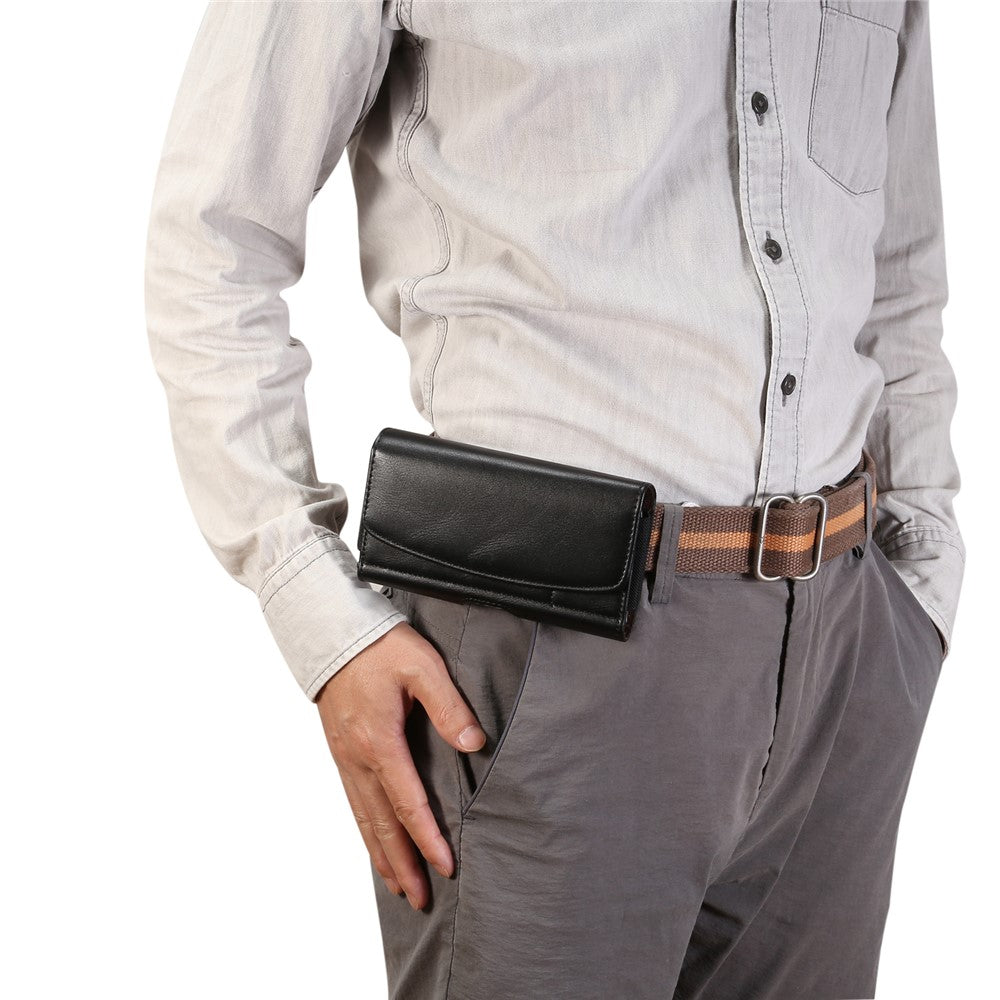 6.3-6.9-inch-Horizontal-Style-Universal-PU-Leather-Case-with-Belt-Clip-for-Men,-Size:-17.5-x-8.7-x-1.8cm