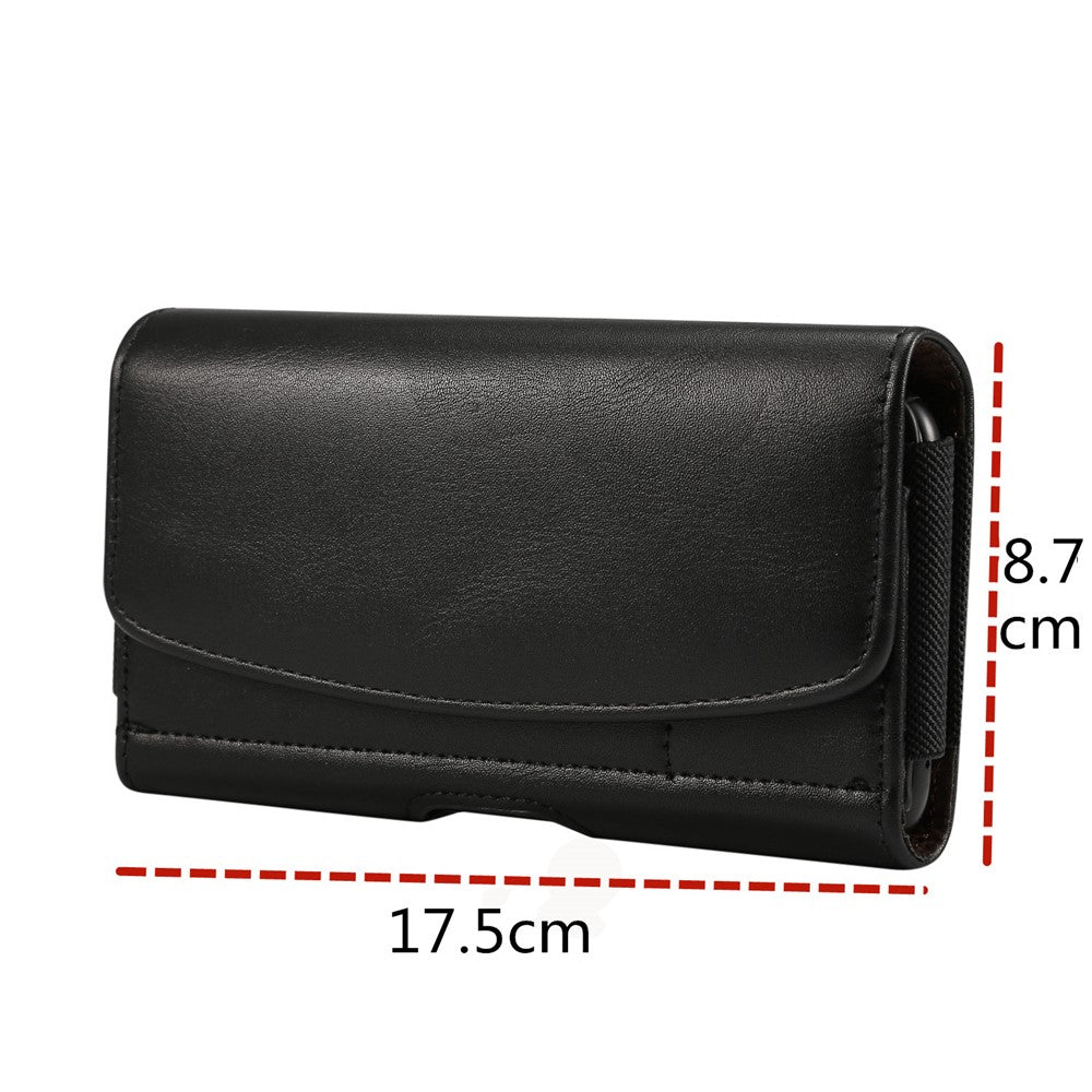 6.3-6.9-inch-Horizontal-Style-Universal-PU-Leather-Case-with-Belt-Clip-for-Men,-Size:-17.5-x-8.7-x-1.8cm